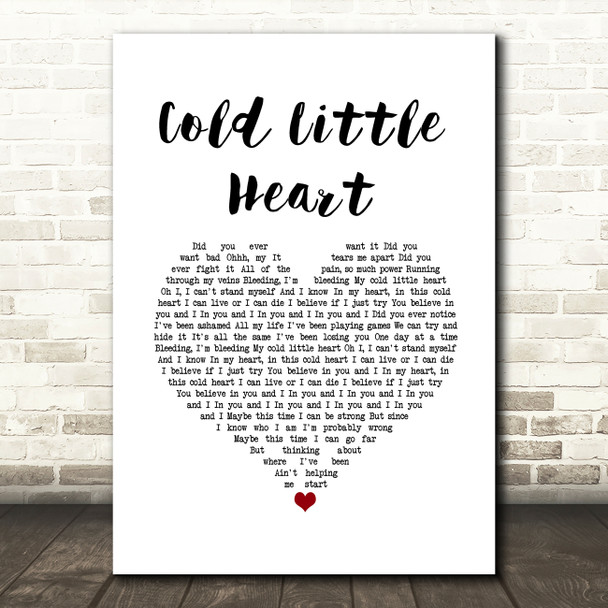 Michael Kiwanuka Cold Little Heart White Heart Song Lyric Wall Art Print