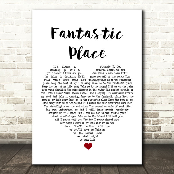 Marillion Fantastic Place White Heart Song Lyric Wall Art Print