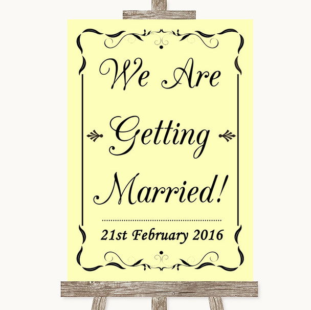 Yellow We Are Getting Married Personalized Wedding Sign