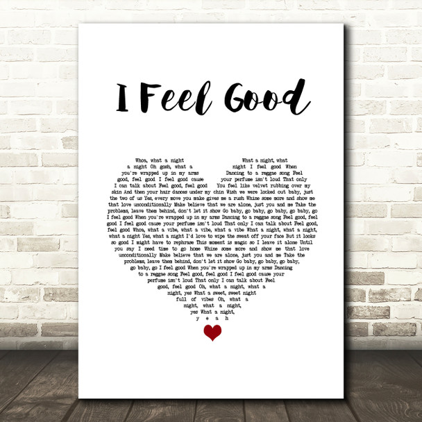 Beres Hammond I Feel Good White Heart Song Lyric Wall Art Print