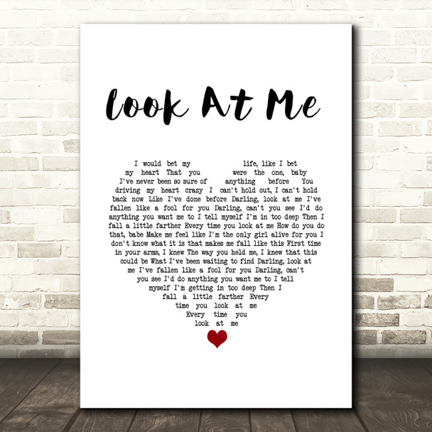 Carrie Underwood Look At Me White Heart Song Lyric Wall Art Print