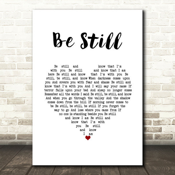 The Fray Be Still White Heart Song Lyric Wall Art Print