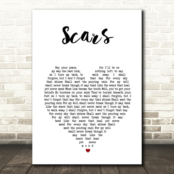 Black Label Society Scars White Heart Song Lyric Wall Art Print