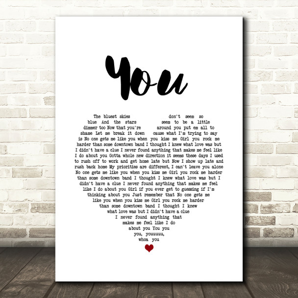 Chris Young You White Heart Song Lyric Wall Art Print