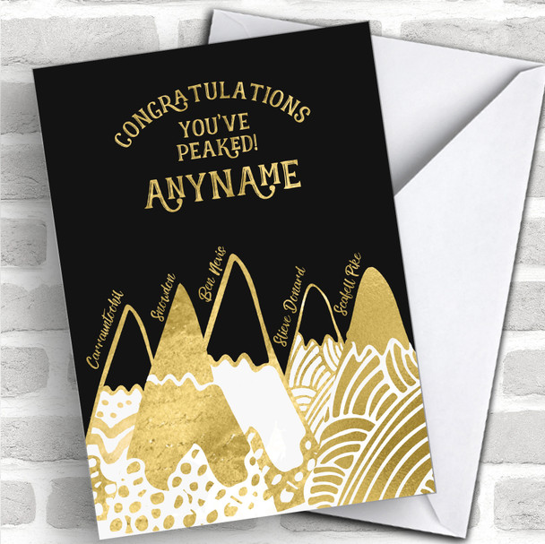 5 Peak Challenge Gold Style Congratulations Personalized Greetings Card