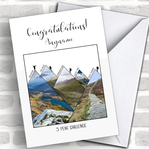 5 Peaks Photographic Style Congratulations Personalized Greetings Card