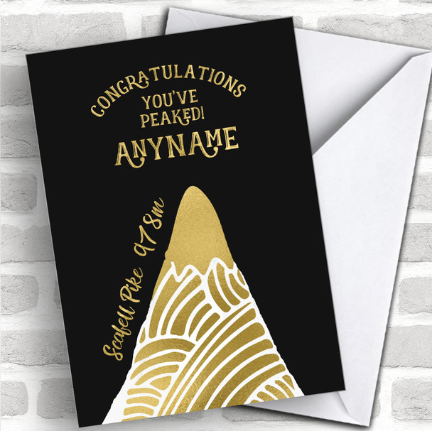Scafell Pike Gold Style Congratulations Personalized Greetings Card