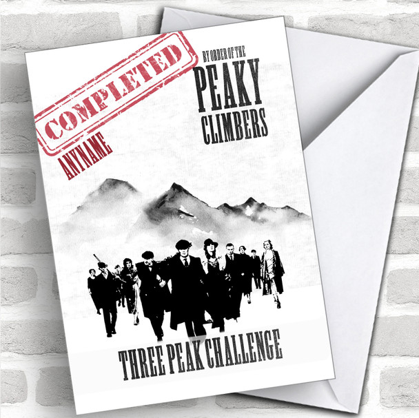 3 Peaks Funny Peaky Completed Personalized Greetings Card