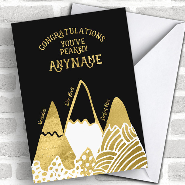 3 Peaks Gold Style Congratulations Personalized Greetings Card