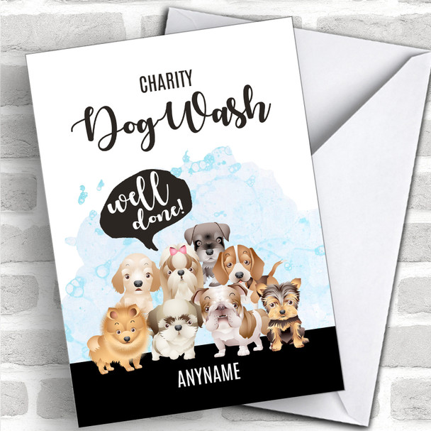 Charity Dog Wash Well Done Personalized Greetings Card