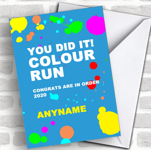 Colour Run Congratulations Personalized Greetings Card