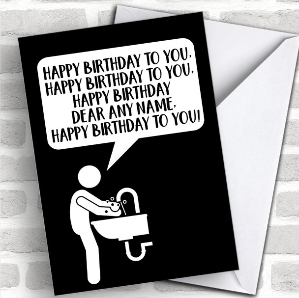 Funny Handwashing Happy Birthday Coronavirus Quarantine Greetings Card