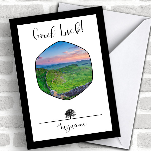 Hadrian's Wall Photograph & Sycamore Hadrian's Wall Personalized Good Luck Card