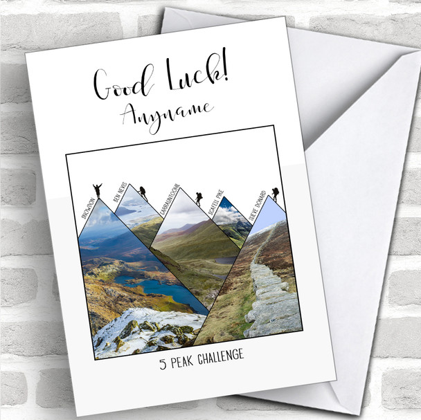 5 Peaks Photographic Style Good Luck Personalized Good Luck Card