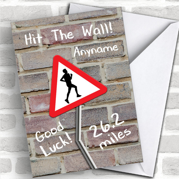 Hit The Wall Marathon Male Good Luck Personalized Good Luck Card