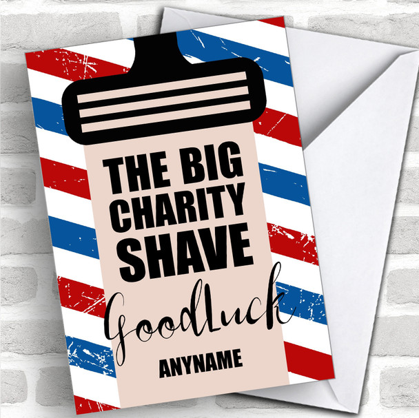 Big Charity Head Shave Good Luck Personalized Good Luck Card