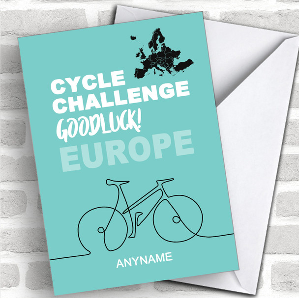 Cycle Europe Challenge Good Luck Personalized Good Luck Card