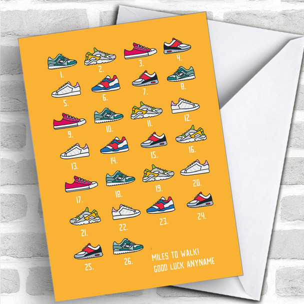 Marathon Walk Trainers Good Luck Personalized Good Luck Card