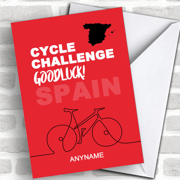 Cycle Spain Challenge Good Luck Personalized Good Luck Card