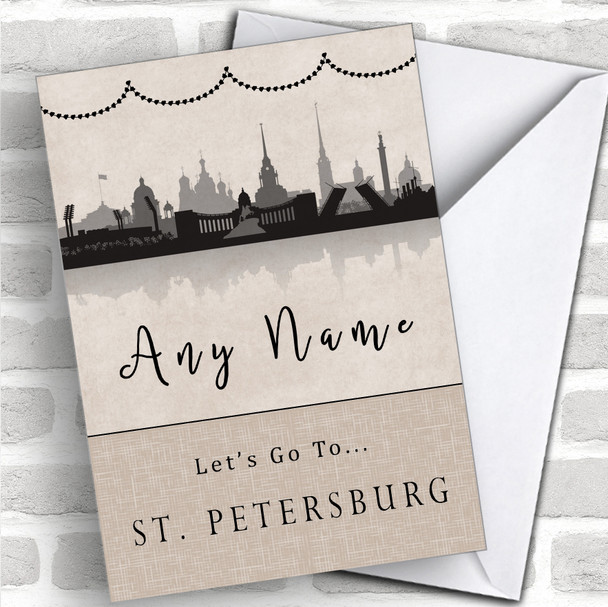 Surprise Let's Go To St Petersburg Personalized Greetings Card