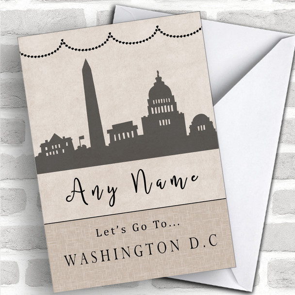 Surprise Let's Go To Washington Dc Personalized Greetings Card