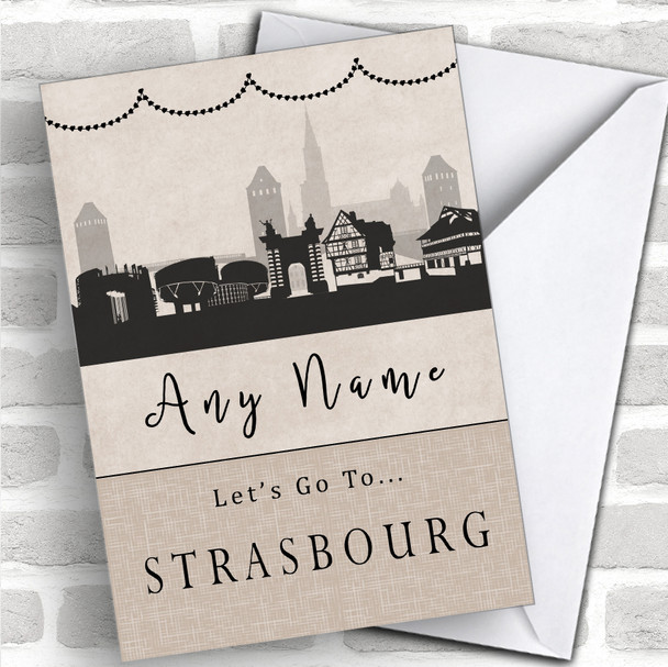 Surprise Let's Go To Strasbourg Personalized Greetings Card