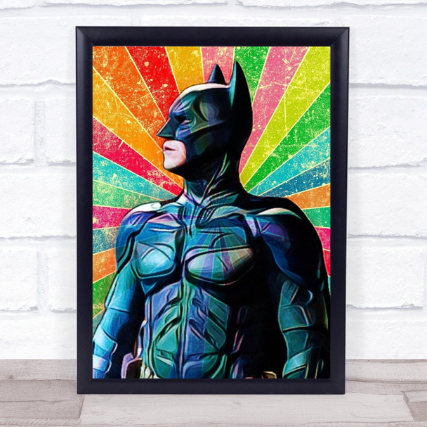 Dark Knight Batman Colour Funky Framed Wall Art Print