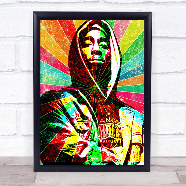 Tupac Shakur Colour Burst Funky Framed Wall Art Print