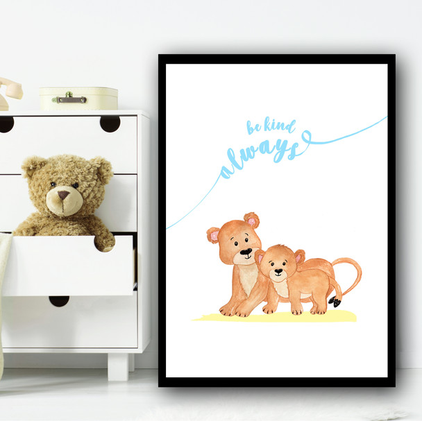 Zoo Tigers Children's Nursery Bedroom Wall Art Print