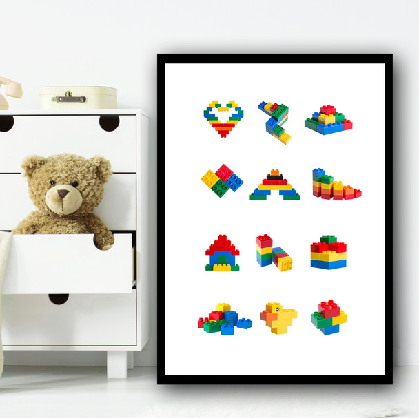 Lego Toys Children's Nursery Bedroom Wall Art Print