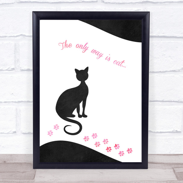 Cat 5 Black Framed Wall Art Print
