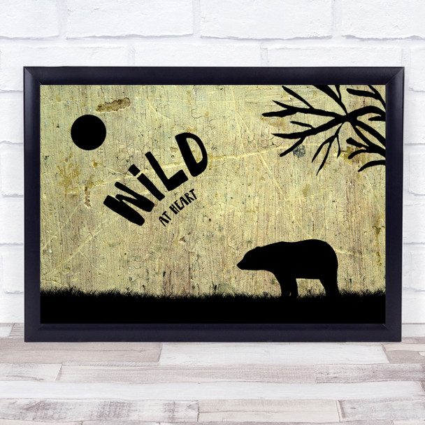 Wild At Heart Bear Framed Wall Art Print