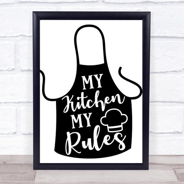 My Kitchen My Rules Quote Typogrophy Wall Art Print
