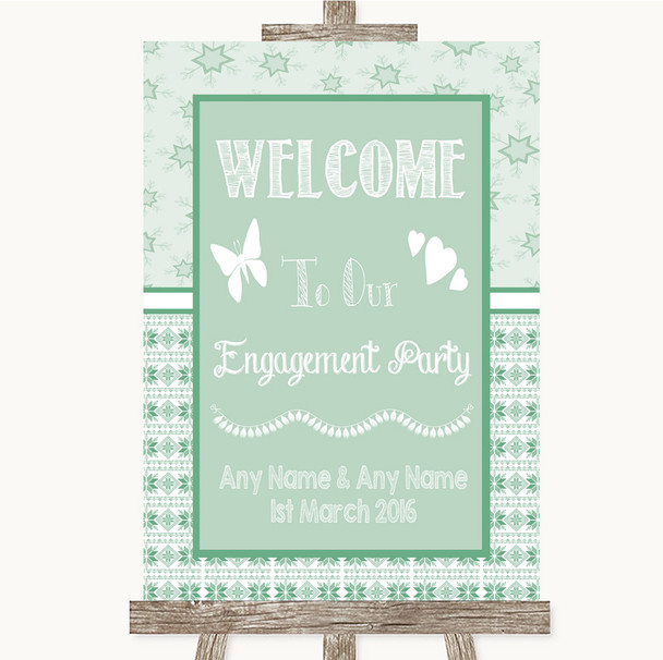 Winter Green Welcome To Our Engagement Party Personalized Wedding Sign