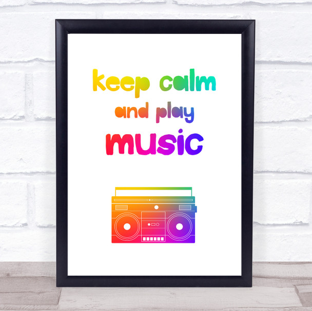 Rainbow Keep Calm Quote Typogrophy Wall Art Print