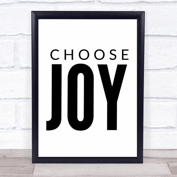 Choose Joy Quote Typogrophy Wall Art Print