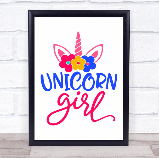 Unicorn Girl Quote Typogrophy Wall Art Print