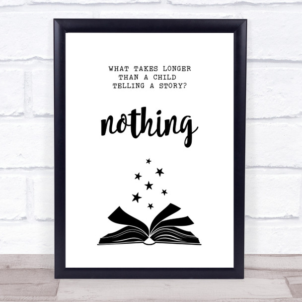 When Kids Tell Stories Quote Typogrophy Wall Art Print
