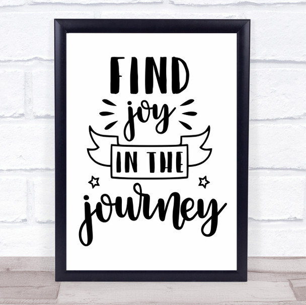 Find Joy In The Journey Quote Typogrophy Wall Art Print