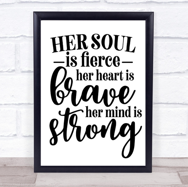 Her Soul Is Fierce Quote Typogrophy Wall Art Print