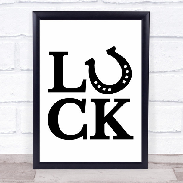 Horseshoe Luck Quote Typogrophy Wall Art Print