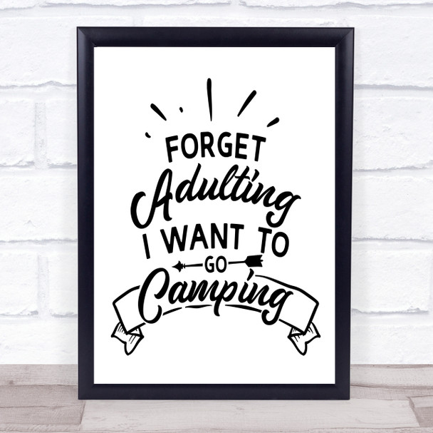 I Want To Go Camping Quote Typogrophy Wall Art Print I Want To Go Camping Quote Typogrophy Wall Art Print