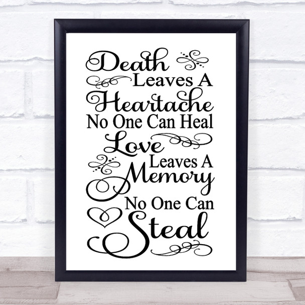 Memorial Death Leaves A Heartache Quote Typogrophy Wall Art Print - Red Heart Print memorial-death-leaves-a-heartache-quote-typogrophy-wall-art-print-red-heart-print