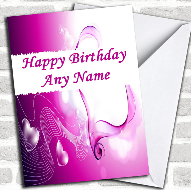 Purple Love Romantic Personalized Birthday Card