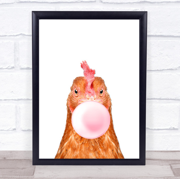 Hen Bubblegum Decorative Wall Art Print