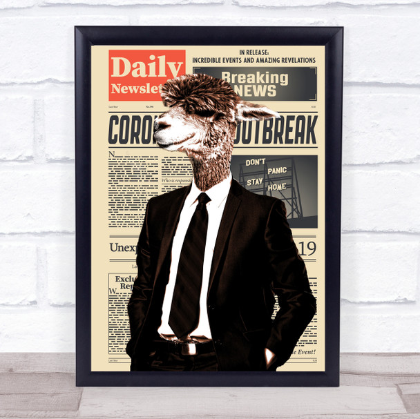 Camel In Suit Newspaper Decorative Wall Art Print