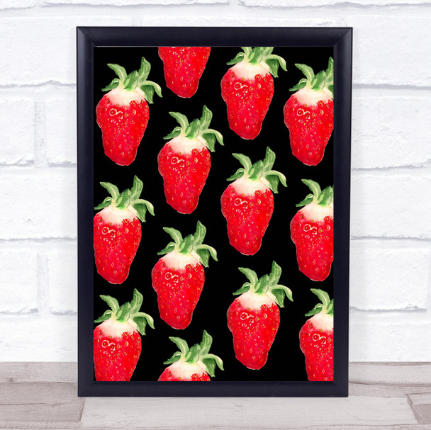 Strawberries Repeated Decorative Wall Art Print