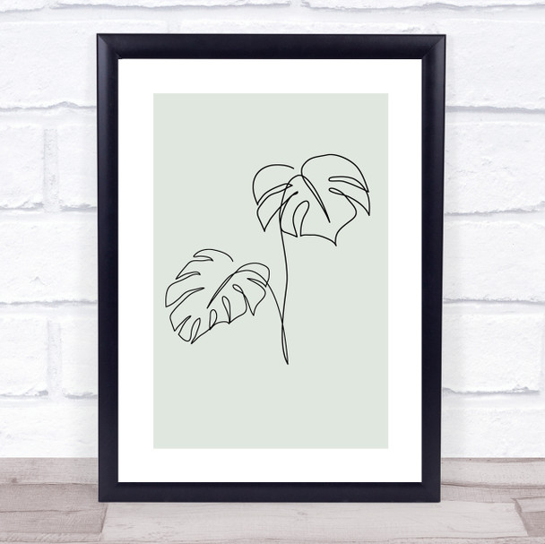 Block Colour Line Art Plant Leaf Botanical Decorative Wall Art Print