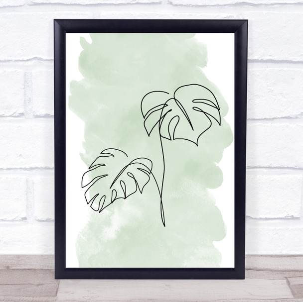 Watercolor Line Art Plant Leaf Botanical Decorative Wall Art Print