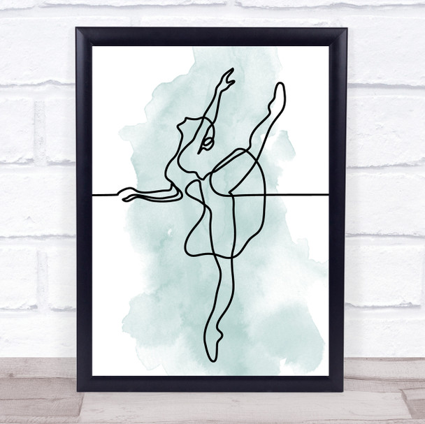 Watercolor Line Art Lady Ballet Dancer Decorative Wall Art Print